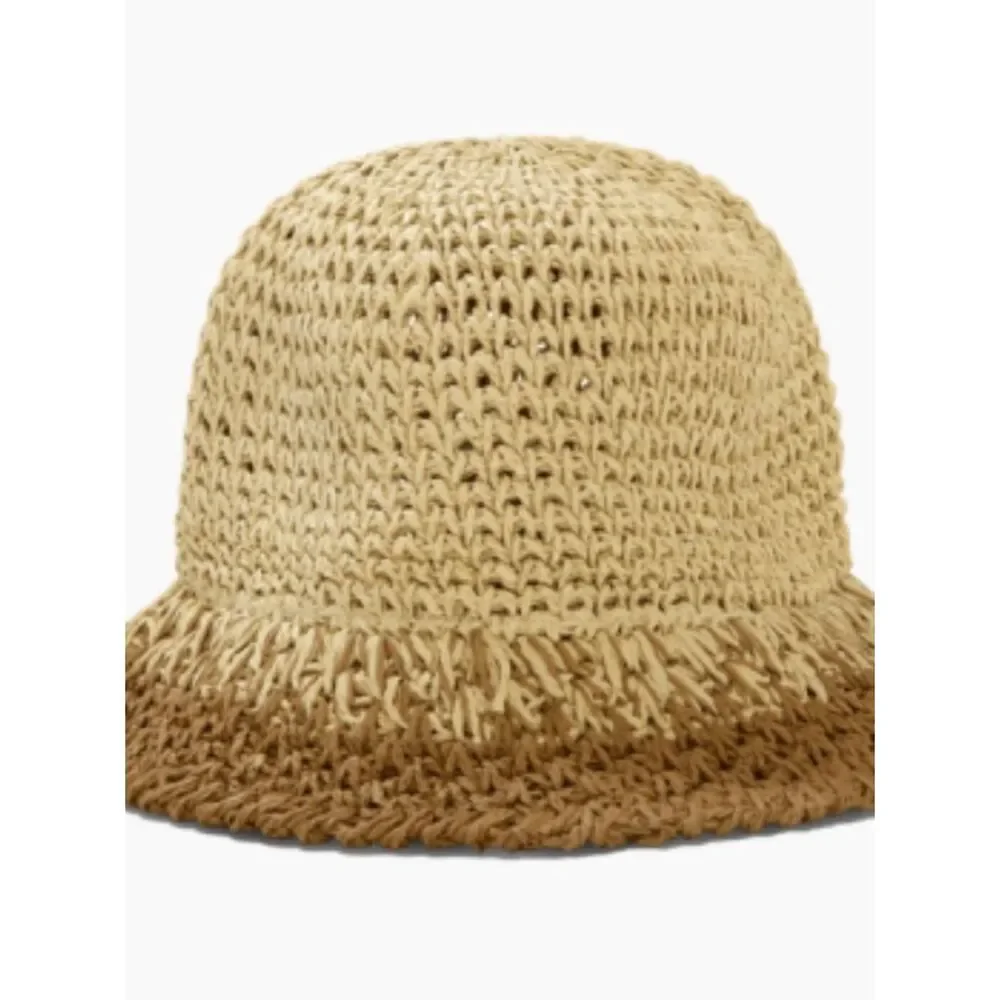 Eugenia Kim Two-Tone Straw Bailey Bucket Hat - Natural/Tan New w/Tags